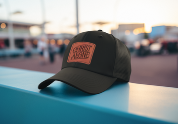 Christ Alone Mesh Back Leather Patch Hat